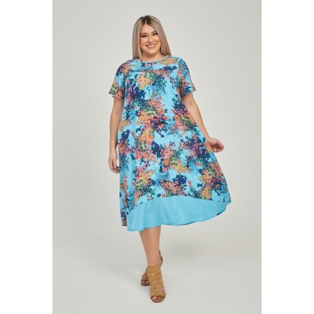Women's dress, size 64, blue color-1