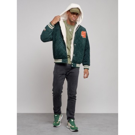 Male bomber, size 50, dark green color-4