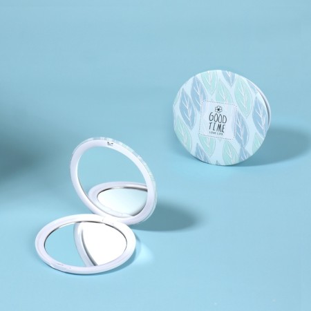 Folding mirror "tenderness", d = 7.5 cm, turquoise color-1