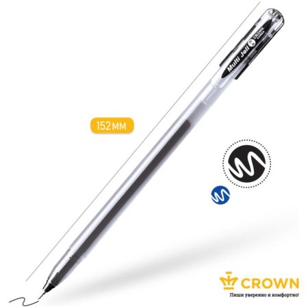 Gel handle Crown Multi, Standard, Node is 0.4 mm, disposable, black-3