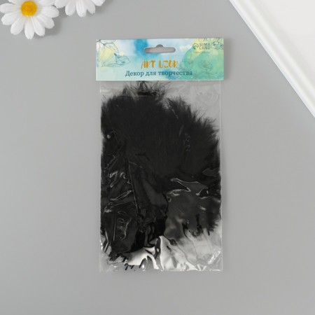 Pen decorative goose down "Black" set 40 pcs h = 10-15 cm-4