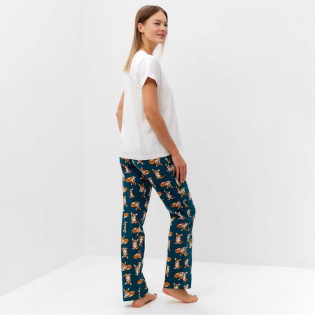 Home female "Corgi" (T -shirt/pants), white/green color, size 52-3