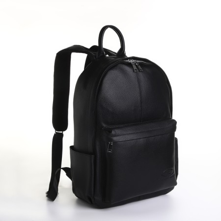 Women's backpack city on lightning, Fidelio Largo, 4 external pockets, black color