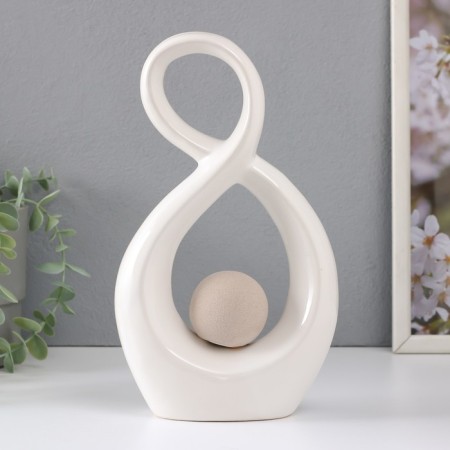 Souvenir ceramics "Infinity and ball" Sand-white 14.5x5x25.5 cm-2