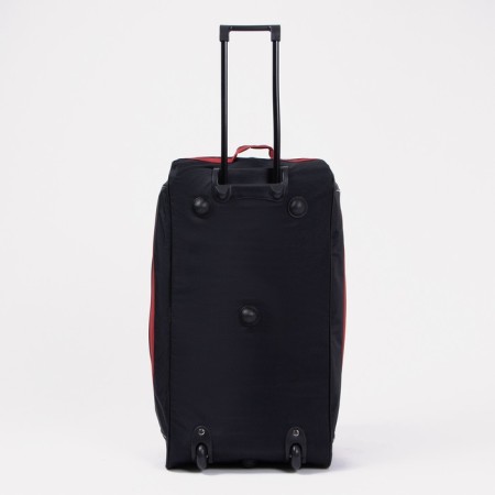 Road bag on wheels, a lightning department, shoe department, 3 outer pockets, a long belt, black/red color-2