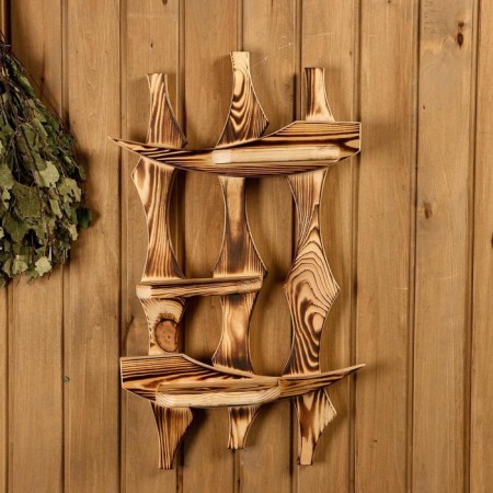 Waterfall regiment, burned, 38 × 63 × 11 cm, pine-2
