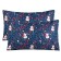 A set of pillowcases, size 40x60 cm, print, foxes, blue color - 2 pcs.