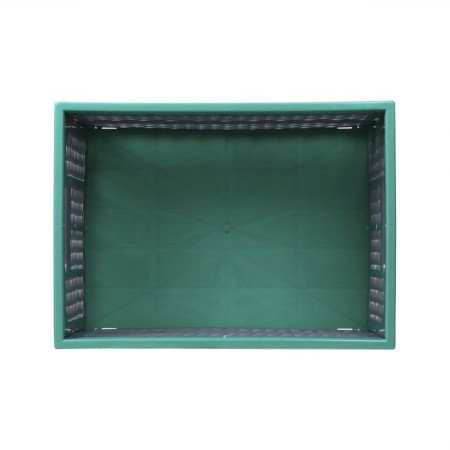 The box is folding, plastic, 47.5 × 34.5 × 23 cm, 30 kg, green-gray-3