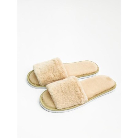 Women's slippers open nose, size 39-41, beige color-4
