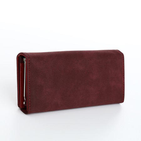 Women's wallet on the button, burgundy color-1