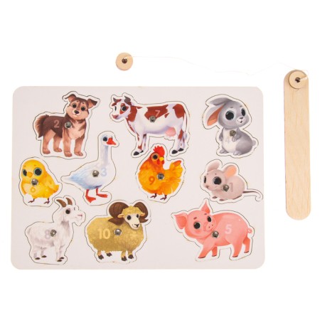 Board game. Magnetic fishing "Farm animals"-1