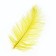 Feather for decor, size: 25-30 cm, yellow color