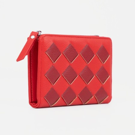 Women's wallet on magnet, red color