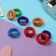 Hair gum "Color overflow" (set of 8 pcs) bows, mix