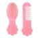 Set for hair care: comb and brush "Flower", pink color