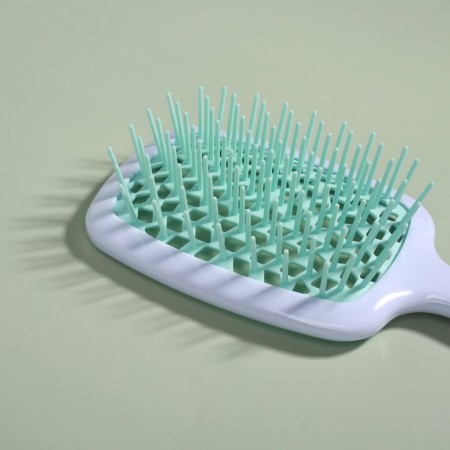 The comb massage, wide, ventilated, 8.5 × 20.5 cm, PVC box, white/turquoise color-5