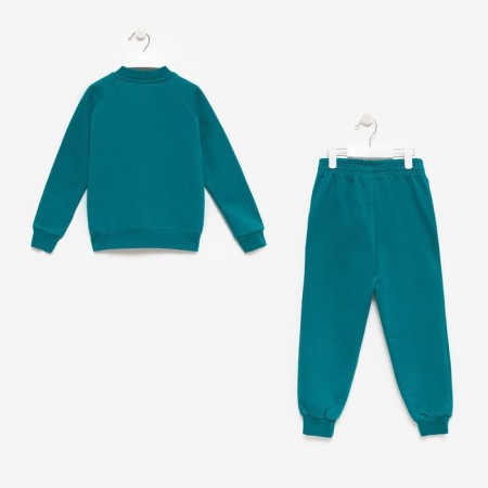 Kit (sweatshirt, trousers) for a girl, emerald color, height 110 cm-8