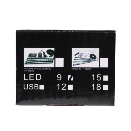 Salon backlight 9 LED-5050, 14 cm, remote control, light music, multicate RGB, 4 pcs-5