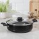 Consul, 3 l, 3 l, d = 24 cm, glass cover, plastic handles, anti-stick coating, black color, black