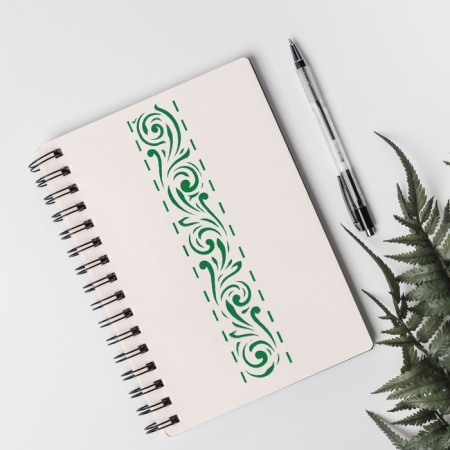 Stencil of border plastic "curls" 60x12 cm-2