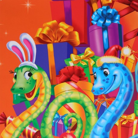 New Year. Gift package "snakes with gifts", 33 x 42.5 x 10 cm.-2