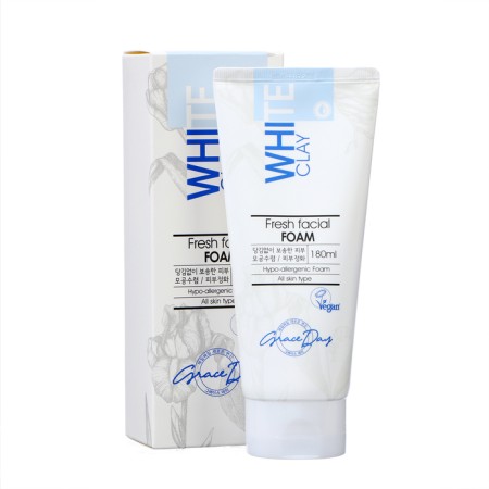 Grace Day foam, brightening and cleansing, with white clay, 180 ml