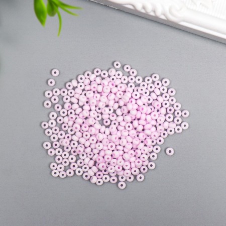Glass 8/0 "Marshmallow. Matte. Lilac powder" 10 g-1