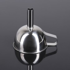 Stainless steel funnel, d = 9 cm, with a handle