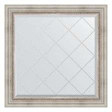 Mirror with engraving in the baguette frame, Roman silver 88 mm, 86x86 cm