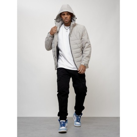 Male spring jacket, size 56, light gray color-10