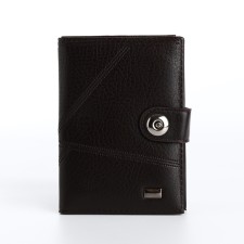Cover for car documents and passports for magnet, brown color