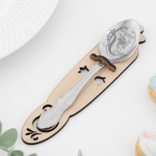 A teaspoon spoon with an engraving “fulfillment of desires”, h = 14cm.