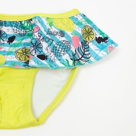 Separate swimsuit for a girl, yellow/fruits, height 110 cm-2