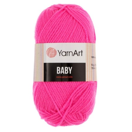 Baby yarn 100% acrylic 150m/50g (174 pink neon)-1