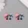 Decor for creativity metal, enamel "Two cats" set 2 pcs 3x2.8 cm
