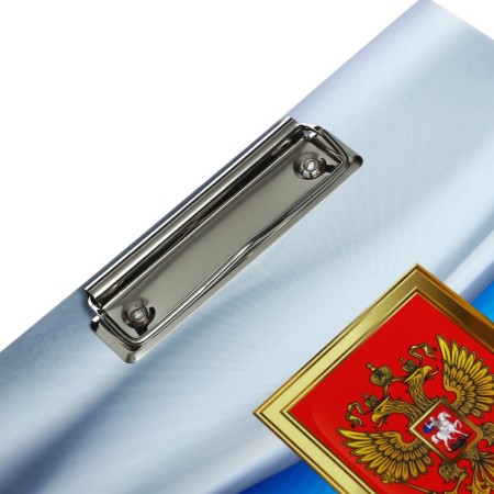 A4 tablet with A4 clamp, Russia's design, laminated cardboard, "with flag"-4