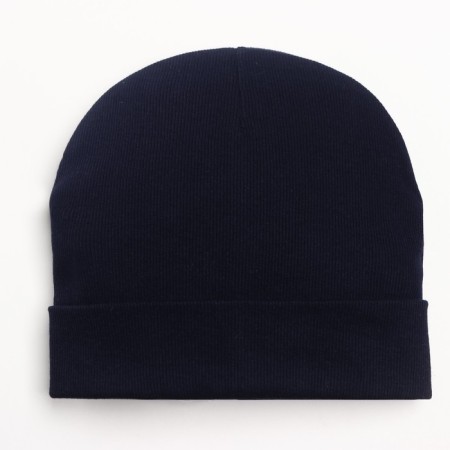 Hat for a boy, the color is dark blue, size 47-50 cm