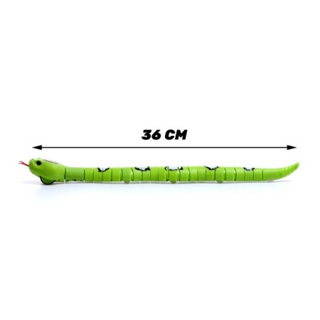 The radio -controlled “jungle” snake works on the battery, the color is green-1