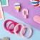 Caramel hair set (4 elastic bands, 2 clamps) ice cream, 3.5x2.5 cm, pink