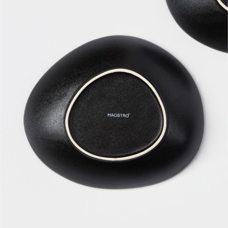 A set of porcelain plates Magistro Carbon, 21 × 18.5 cm, 2 pcs, black color-5