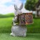Figure Kashpo "Hare with a basket" Gray, 19x14x32cm