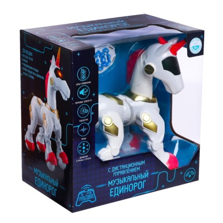 Robot "Musical Unicorn", with remote control, Russian voiceing, pink color-5