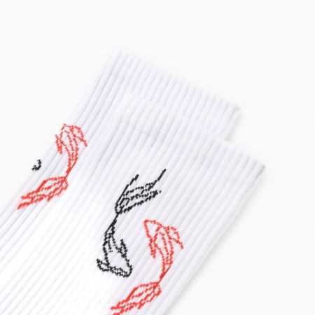 Women's socks "fish", white color, rr 23-25-1