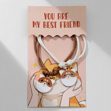 Bracelets "Demetrons" Corgi Muzzles, white-brown color, d = 6 cm-3