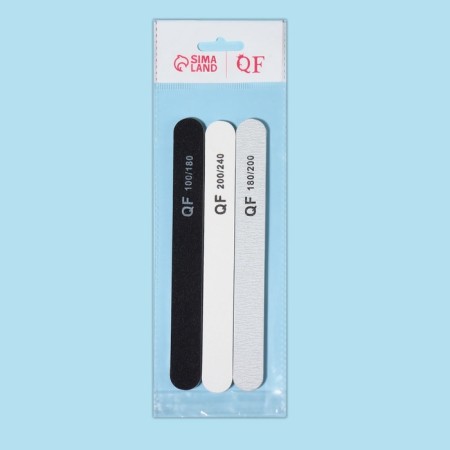 Files - emery, abrasiveness 100/180, 180/200, 200/240, 18 cm, 3 pcs, black/gray/white color-5