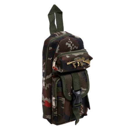 School "Militarian backpack", on a zipper, 2 departments, mix-6