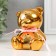 Piggy bank Ceramics "Mishutka with Bantik" gold 9x8x9.8 cm