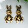 Decor for creativity Metal "Bunny in Body" gold 3.3x1.6 cm