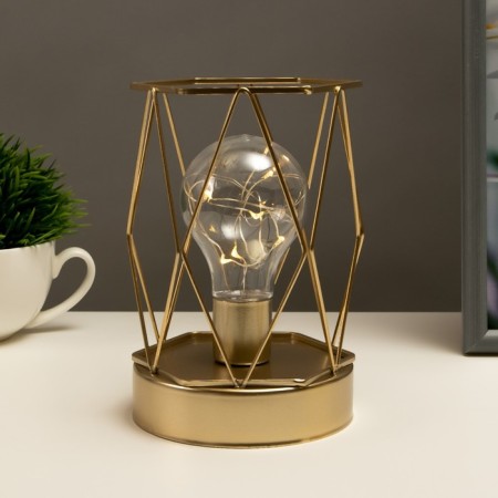Night "Romb" LED from batteries 3haa gold 10.5x10.5x15.5 cm Risalux-1