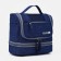 Cosmetic bag, 2 parts on zippers, blue color